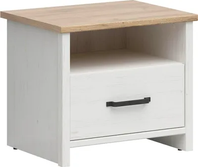 Produktbild von Nachttisch Aksel mit 1 Schublade, Weiß, 55cm