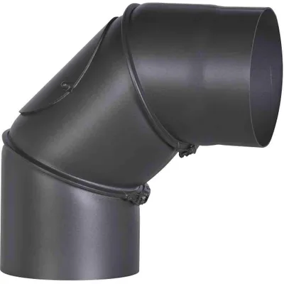 Productafbeelding van Stookpijp Bocht 90° - 150 mm Diameter - Zwart Staal