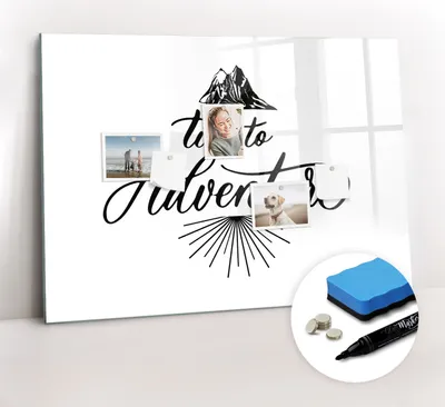 Produktbild von Magnetpinnwand Memoboard - Zubehörsatz - Schwarzer Marker + Schwamm + Magnete - 100 x 70 cm - Abenteuer