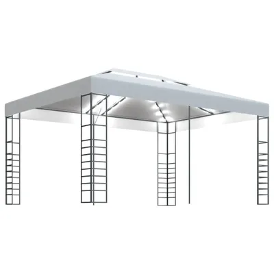 Produktbild von vidaXL Pavillon mit LED-Lichterkette 4x3x2,7 m Weiß