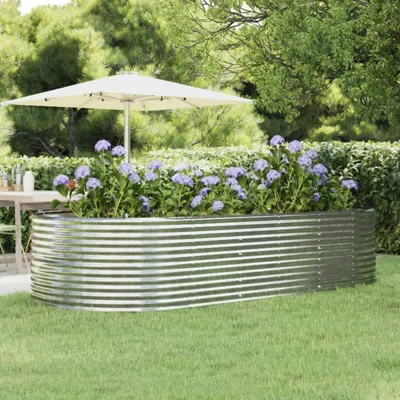 Image de Maison Exclusive - Lit surélevé de jardin Argenté Acier galvanisé