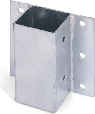 Produktbild von Alberts 208677 Pfostenträger für L- und U-Steine o. Mauern | zum Anschrauben | feuerverzinkt | 71 x 71 mm | 2er Set