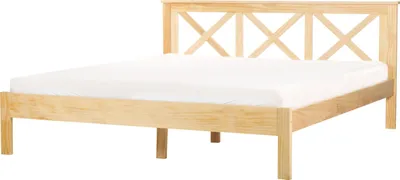 Obrázok produktu pre BELIANI Rám postele svetlé borovicové drevo 180 x 200 cm posteľ s čelom škandinávsky štýl
