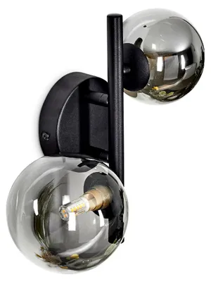 Produktbild von Isorella »Isorella« moderne Wandlampe aus Metall/Glas in Schwarz/Rauchfarben