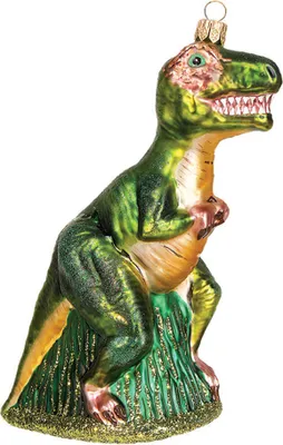 Produktbild von Christbaumschmuck Glas 15cm Dinosaurier T-Rex Figur Grün