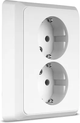 Productafbeelding van Contactdoos - Wandcontact - Stroomvoorziening - Inbouwmontage - 2-voudig - Wit