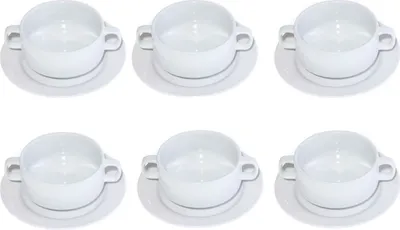 Produktbild von Suppentasse 0,26 l mit Henkelgriffen + Untertasse 6er