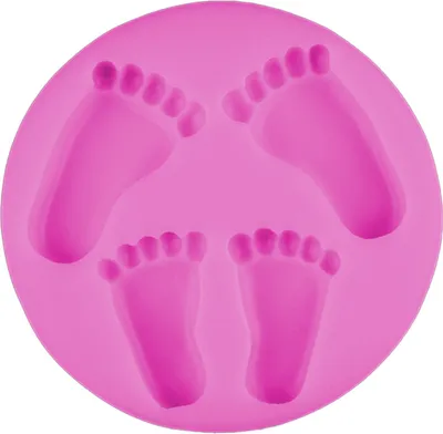 Productafbeelding van Siliconen vorm voor fondant, met 4 voetjes, afmetingen ongeveer 10x10x1,2 cm