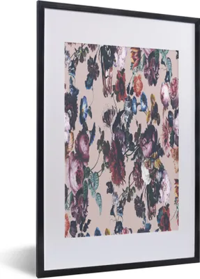 Produktbild von MuchoWow® MuchoWow® Gerahmtes Poster Blumen - Farben - Pastell 40x60 cm - Poster mit zchwarzem Bilderrahmen - Poster in Rahmen