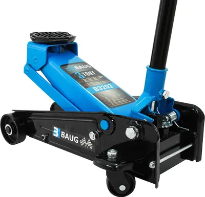 Immagine prodotto di Cric sollevatore auto, martinetto idraulico professionale a carrello con profilo ribassato, 3 t Baug