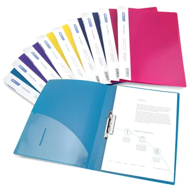 Immagine prodotto di Rapesco 0793 Raccoglitori ad anelli senza fori, A4, colori assortiti, confezione da 10