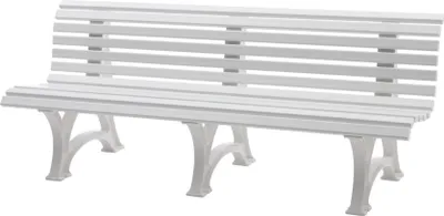 Produktbild von Gartenbank Jamaika | 4-Sitzer | Weiß | HxBxT 80x200x64cm | Witterungs- & UV-beständiger Kunststoff | Parkbank Sitzbank Außenbereich Garten Balkon Terrasse