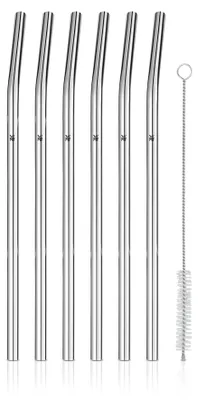 Immagine prodotto di WMF BaricTrinkhalm-Set aus Cromargan®, 24 cm, 6-teilig plus Reinigungsbürste 3201019416 4000530716095