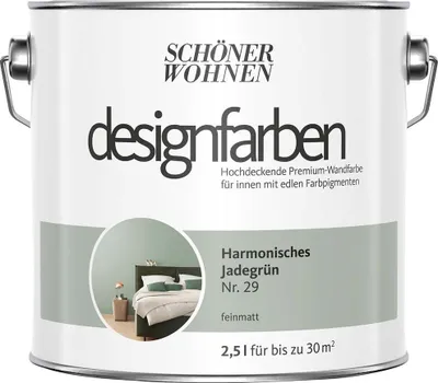 Produktbild von Schöner Wohnen Designfarben 2,5 Ltr. Harmonisches Jadegrün Nr. 29