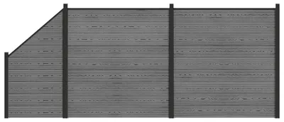 Produktbild von vidaXL zaunset 446 x 186 cm WPC und Aluminium Grau
