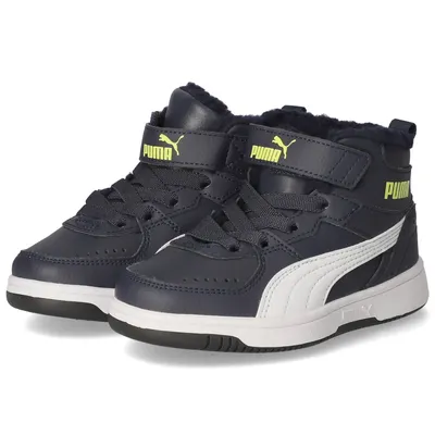 Produktbild von Puma High Sneaker REBOUND JOY Kinder Sport Kunstleder Blau Größe: 12