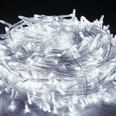 Obrázok produktu pre Reťaz svetiel Peviasot, 30 metrov, 300 LED, studená biela, 8 režimov, IP44, 31 V, biela, vhodná na Vianoce a do záhrady