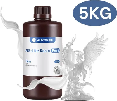 Obrázek produktu pro 3D pryskyřice, rychlé vytvrzení UV zářením, vysoká přesnost, ABS Pro2 Clear 5 kg