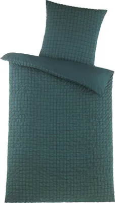Produktbild von Seersucker Bettwäsche 135x200 Bügelfrei, Mikofaser Sommer Bettbezug Grün