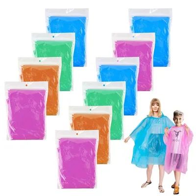 Produktbild von Omgoods – 10 Regenponchos für Damen und Herren – Wasserdichte Regenjacke für Festivals