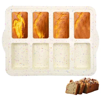 Immagine prodotto di Stampo in silicone per mini baguette e panini, con 8 cavità, dimensioni 32,9 x 23,1 cm