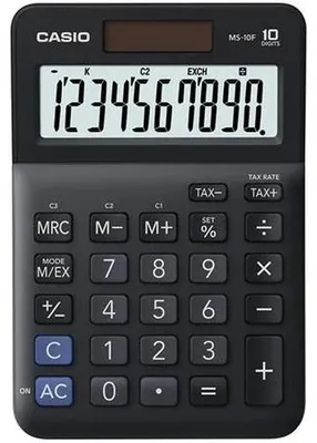 Kalkulačka, stolová, 10 miestny displej, CASIO "MS-10 F", čierna