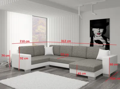 Produktbild von Design Ecksofa Schlafsofa Bettfunktion Couch Leder Polster Textil Sofas Neu 3260