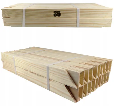Produktbild von Keilrahmenleisten 35cm Set 20 Stück Profil 20x35mm – 3D Blindrahmen Holzrahmen für Leinwand Kiefernholz