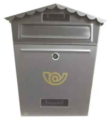 Außenbriefkasten aus Stahl, 37x32x10,5 cm, grau, abschließbar