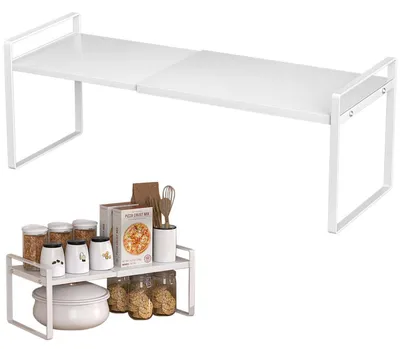 Immagine prodotto di Ripiano estensibile per armadi, da 35 a 65 cm, scaffale metallico per la cucina, organizer