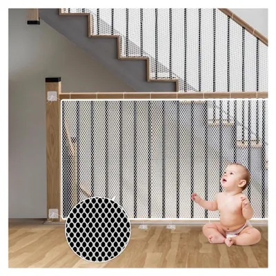 Imagen del producto de Omgoods - Red de seguridad para escaleras, apta para niños - Protege a niños y mascotas, 3 x 0.9 m, blanco