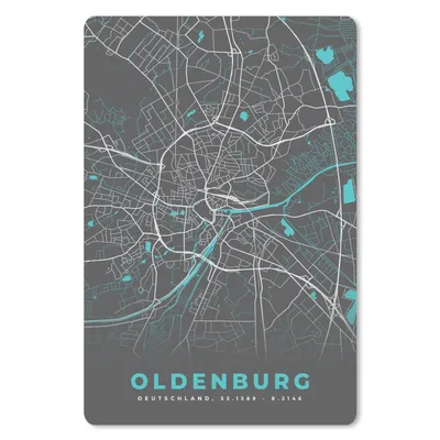 Produktbild von MuchoWow® Mauspad Mousepad Oldenburg - Stadtplan - Blau - Karte - Deutschland 18x27 cm - Mousepads - Maus Mat - Pad - Mausunterlage