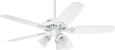 Immagine prodotto di Ventilatore da soffitto con luce e catene Builder Plus Bianco 132 cm