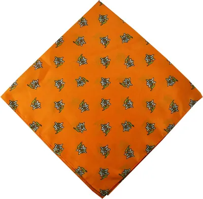 Produktbild von Trachtentuch Halstuch mit Edelweissmuster Nikituch 60x60, Farbe:Orange