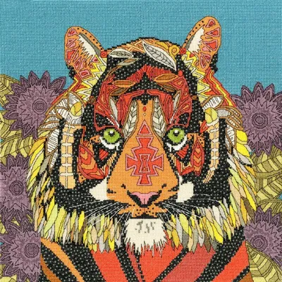 Produktbild von Bothy Threads Kreuzstich-Set „Jewelled Tiger“, XSTU3, 33 x 33 cm