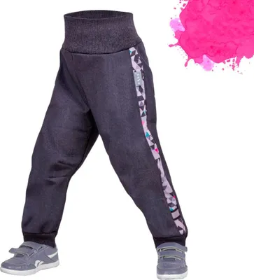 Obrázek produktu pro Unuo, Softshellové kalhoty batolecí s fleecem Street, Žíhaná antracitová, Metricon holka (Softshell toddler trousers Street, with fleece, melange anthracite, metricon girl) - 74/80