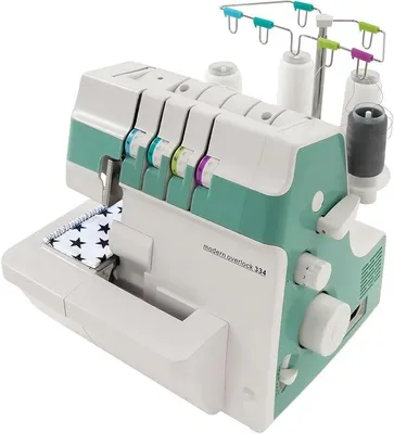 Image de Machine à surjet, machine à coudre électrique 91W avec longueur de point réglable, machine à surjet 3/4 fils avec différentiel, 1200 points par minute