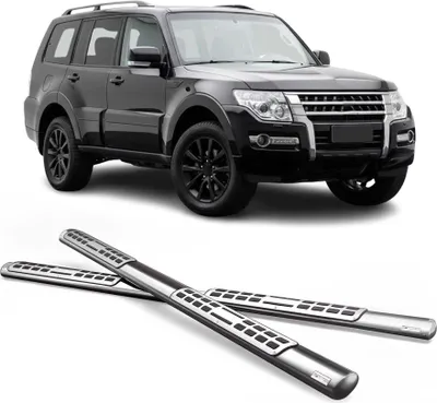 Image de Marchepieds Latéraux pour Mitsubishi Pajero 2007-2021 Acier Inoxy Argent
