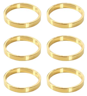 Produktbild von 6/12 goldene Serviettenringe aus Metall, kreisförmiges Design, mit Schnallen, ideal als Tischdekoration für Familienessen, Hochzeiten und Partys.