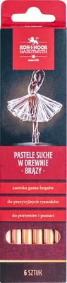 Obrázok produktu pre Suché pastely v hnedej farbe dreva 6 kusov Koh-i-noor