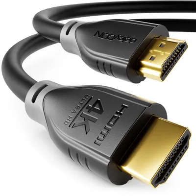 Produktbild von deleyCON 3,0m HDMI Kabel 4K@60Hz 2K@165Hz ARC 18Gbps - Schwarz Grau