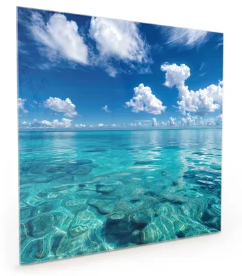Produktbild von Küchenrückwand Spritzschutz Glas mit Motiv Meereshorizont 40 x 40 cm