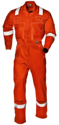 Produktbild von Sir Safety Light Carboflame Schweißeroverall flammhemmend reflektierend mit Knietaschen, M, ORANGE