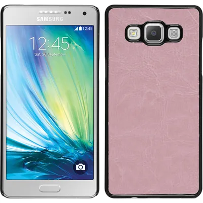 Produktbild von PhoneNatic Case kompatibel mit Samsung Galaxy A5 (A500) - Hülle rosa Lederoptik Hard-case + 2 Schutzfolien