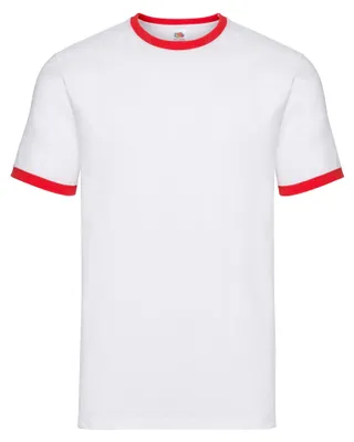 Produktbild von Fruit of the Loom - "Ringer 160" T-Shirt für Herren LT1992 (S) (Weiß/Rot)