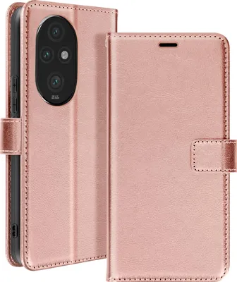 Produktbild von Mayaxess, Honor 200 Pro Wallet Case Standfunktion mit Handschlaufe, Champagnerrosa