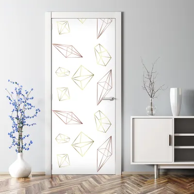 Produktbild von Dekorative Türtato Aufkleber selbstklebend Klebefolie Türposter Geometrische Formen 85 x 200 cm