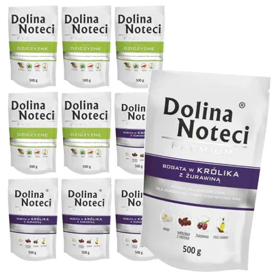 Produktbild von Dolina Noteci Premium 10x500g Nassfutter für Hunde Verdauungsunterstützend Mix 2 Geschmacksrichtungen