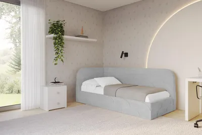 Produktbild von ALTDECOR Jugendbett mit Bettkasten ELRY - 100x200 - Grau - Monolith 84 - Bett mit Matratze - Einzelbett mit Stauraum - Polsterbett Kinderbett