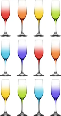 Produktbild von LAV Fame Champagnerflöten aus Glas – 215 ml – Vollfarbe – 12 Stück